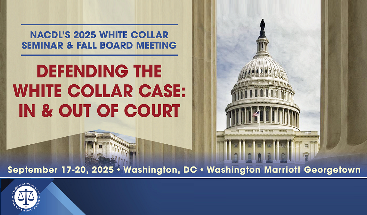 2025 White Collar Seminar & Fall Board Meeting Cover