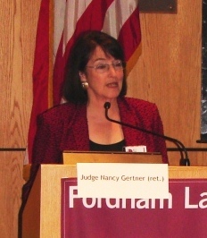Retired Judge Nancy Gertner moderating a panel at NACDL's 7th Annual Defending the White Collar Case Seminar (2011).